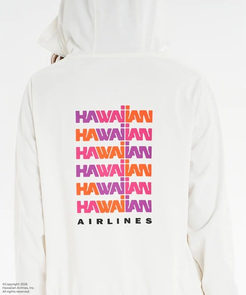 ROXY(ロキシー)の「ROXY/ロキシー HAWAIIAN AIRLINES PARKA コラボパーカー ラッシュガード RLY262020 UT(パーカー・レディース・オレンジ/ホワイト×ピンク/ホワイト・M/L)」の5枚目の写真