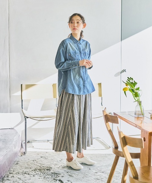 ebure リネン ストライプ スカート 40 ebure リネン ストライプ スカート 40 リネンストライプスカート