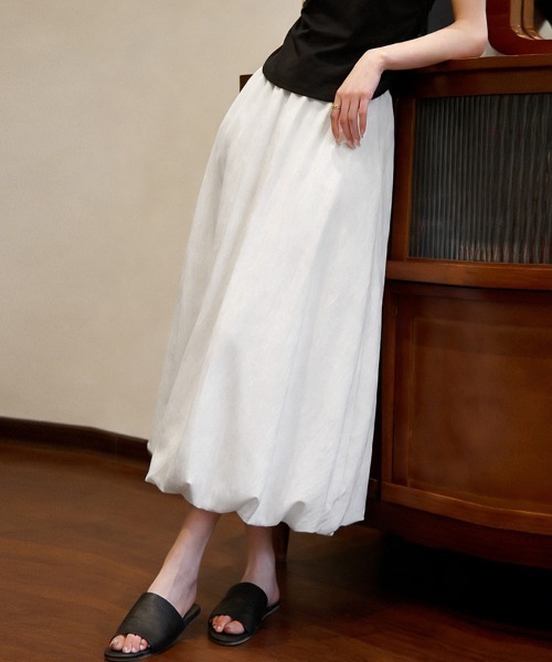 ONEP STAR(ワンピスター)の「プリーツロングスカート(スカート・レディース・ホワイト/ブラック・MEDIUM/LARGE)」の6枚目の写真