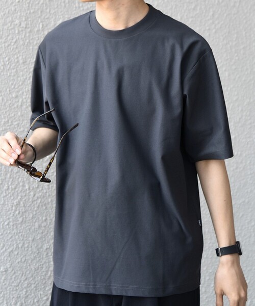 SHIPS any(シップス エニィ)の「SHIPS any: SOLOTEX(R) バックピケ スロープネック ジャケット Tシャツ 26SS◇(Tシャツ/カットソー・メンズ・ブラック/ホワイト/チャコールグレー・X-LARGE/LARGE/MEDIUM)」の3枚目の写真