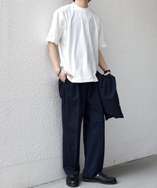 SHIPS any(シップス エニィ)の「SHIPS any: SOLOTEX(R) バックピケ スロープネック ジャケット Tシャツ 26SS◇(Tシャツ/カットソー・メンズ・ブラック/ホワイト/チャコールグレー・X-LARGE/LARGE/MEDIUM)」の5枚目の写真