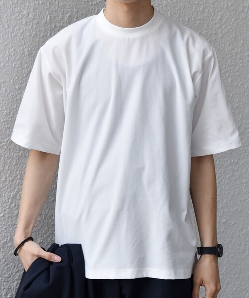 SHIPS any(シップス エニィ)の「SHIPS any: SOLOTEX(R) バックピケ スロープネック ジャケット Tシャツ 26SS◇(Tシャツ/カットソー・メンズ・ブラック/ホワイト/チャコールグレー・X-LARGE/LARGE/MEDIUM)」の6枚目の写真