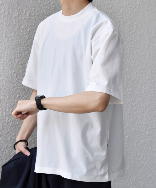 SHIPS any(シップス エニィ)の「SHIPS any: SOLOTEX(R) バックピケ スロープネック ジャケット Tシャツ 26SS◇(Tシャツ/カットソー・メンズ・ブラック/ホワイト/チャコールグレー・X-LARGE/LARGE/MEDIUM)」の7枚目の写真
