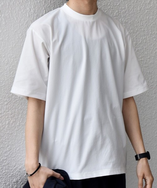 SHIPS any(シップス エニィ)の「SHIPS any: SOLOTEX(R) バックピケ スロープネック ジャケット Tシャツ 26SS◇(Tシャツ/カットソー・メンズ・ブラック/ホワイト/チャコールグレー・X-LARGE/LARGE/MEDIUM)」の8枚目の写真