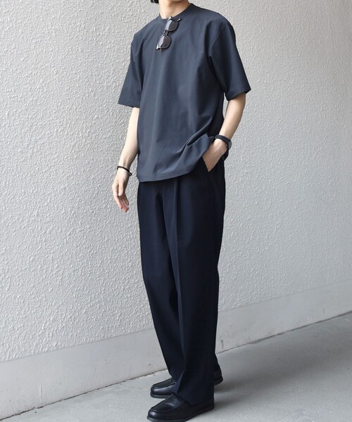 SHIPS any(シップス エニィ)の「SHIPS any: SOLOTEX(R) バックピケ スロープネック ジャケット Tシャツ 26SS◇(Tシャツ/カットソー・メンズ・ブラック/ホワイト/チャコールグレー・X-LARGE/LARGE/MEDIUM)」の9枚目の写真