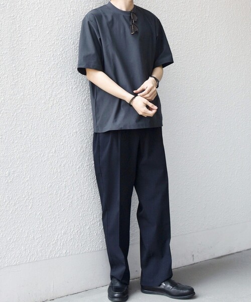SHIPS any(シップス エニィ)の「SHIPS any: SOLOTEX(R) バックピケ スロープネック ジャケット Tシャツ 26SS◇(Tシャツ/カットソー・メンズ・ブラック/ホワイト/チャコールグレー・X-LARGE/LARGE/MEDIUM)」の10枚目の写真