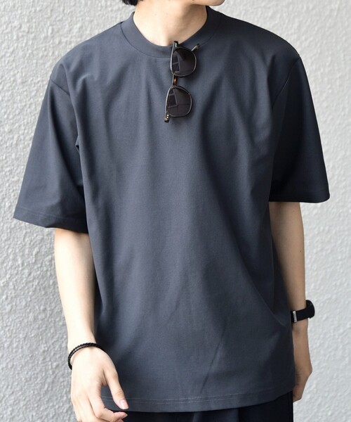 SHIPS any(シップス エニィ)の「SHIPS any: SOLOTEX(R) バックピケ スロープネック ジャケット Tシャツ 26SS◇(Tシャツ/カットソー・メンズ・ブラック/ホワイト/チャコールグレー・X-LARGE/LARGE/MEDIUM)」の11枚目の写真