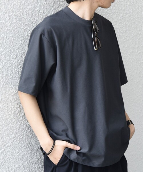 SHIPS any(シップス エニィ)の「SHIPS any: SOLOTEX(R) バックピケ スロープネック ジャケット Tシャツ 26SS◇(Tシャツ/カットソー・メンズ・ブラック/ホワイト/チャコールグレー・X-LARGE/LARGE/MEDIUM)」の13枚目の写真