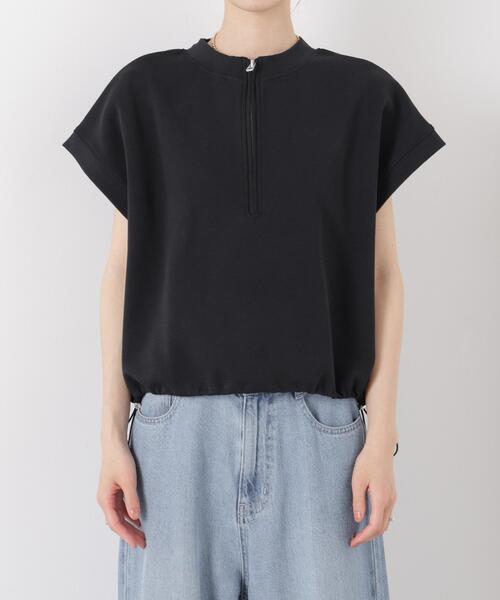NANO universe(ナノユニバース)の「接触冷感ダンボールカットハーフジップトップス(セットアップ可)(Tシャツ/カットソー・レディース・ブラック/グレー/ブラウン・FREE)」の22枚目の写真