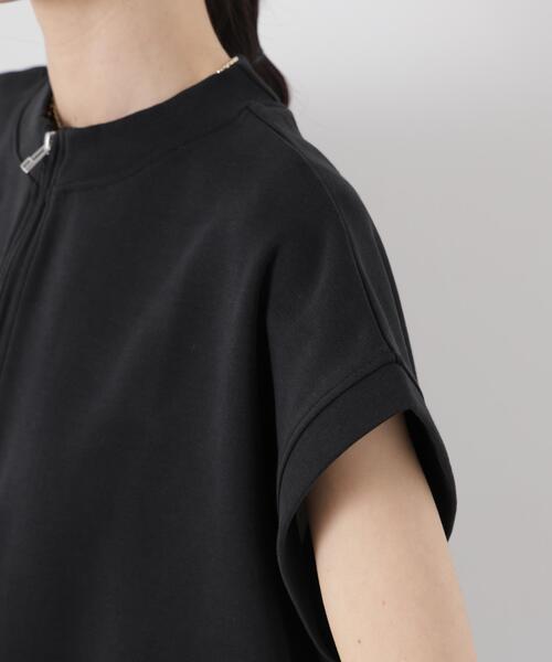 NANO universe(ナノユニバース)の「接触冷感ダンボールカットハーフジップトップス(セットアップ可)(Tシャツ/カットソー・レディース・ブラック/グレー/ブラウン・FREE)」の17枚目の写真