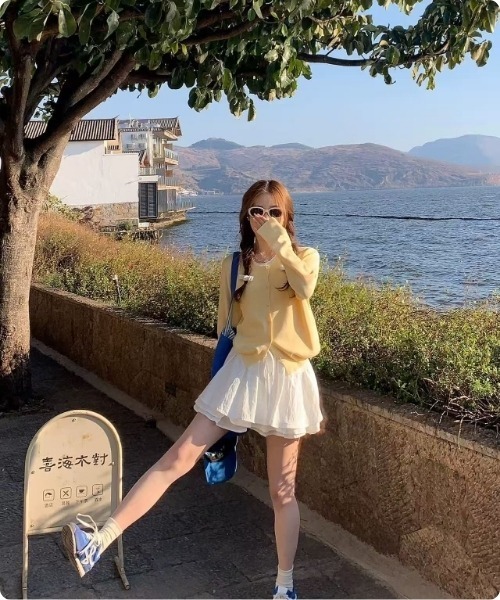 ORR 韓国　フレア　ショート　パンツ　　スカート　新品 セール】【韓国ガーリー】フレアティアードキュロットショートパンツ
