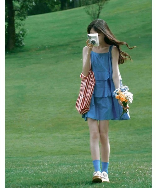 Ritzy（リッツィー）の「ティアードキャミソール　ワンピース（ワンピース・レディース・ブルー・M）」の3枚目の写真