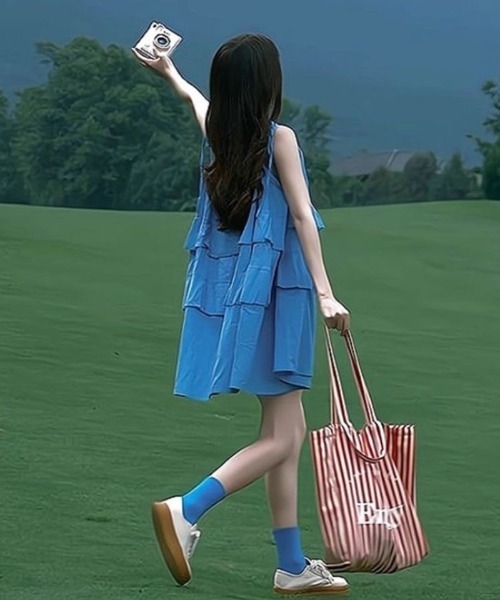 Ritzy（リッツィー）の「ティアードキャミソール　ワンピース（ワンピース・レディース・ブルー・M）」の7枚目の写真