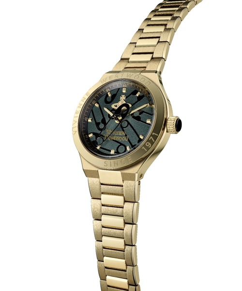 Vivienne Westwood(ヴィヴィアンウエストウッド)の「「Vivienne Westwood/ヴィヴィアン・ウエストウッド」バーウィック - グリーン ダイヤル & ゴールド ブレスレット(アナログ腕時計・レディース・ゴールド系・37mm)」の3枚目の写真