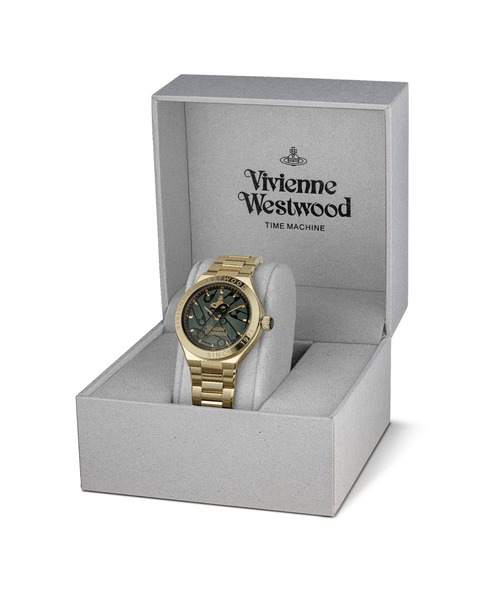 Vivienne Westwood(ヴィヴィアンウエストウッド)の「「Vivienne Westwood/ヴィヴィアン・ウエストウッド」バーウィック - グリーン ダイヤル & ゴールド ブレスレット(アナログ腕時計・レディース・ゴールド系・37mm)」の8枚目の写真