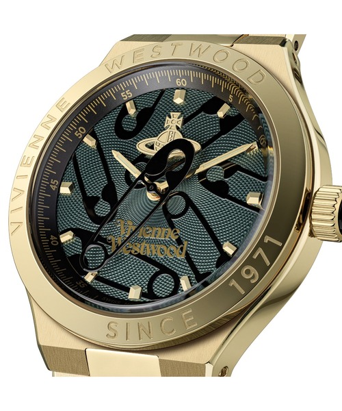 Vivienne Westwood(ヴィヴィアンウエストウッド)の「「Vivienne Westwood/ヴィヴィアン・ウエストウッド」バーウィック - グリーン ダイヤル & ゴールド ブレスレット(アナログ腕時計・レディース・ゴールド系・37mm)」の7枚目の写真