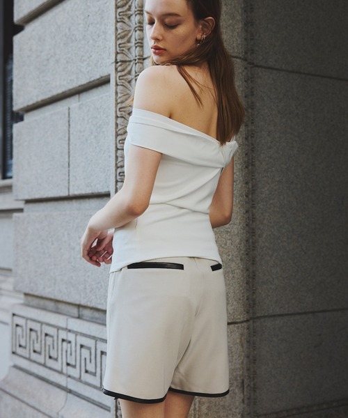 ORGUE(オルグ)の「Slit skort/スリットスコート(スカート・レディース・ブラック/ベージュ・SMALL/MEDIUM)」の9枚目の写真