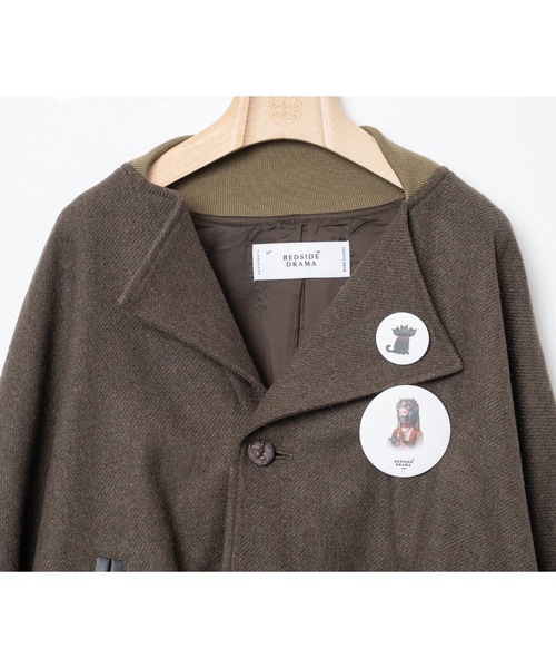 bedsidedrama(ベットサイドドラマ)の「BEDSIDEDRAMA/ベッドサイドドラマ/Dreamin' Mix Poncho Short Coat(その他アウター・レディース・カーキ/ブラック・1/2)」の22枚目の写真