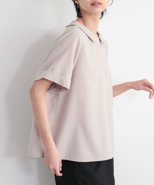 for/c(フォーシー)の「ポロブラウス【サスティナブル】(シャツ/ブラウス・レディース・スミクロ/ベージュ/ネイビー/オフホワイト・M/L)」の12枚目の写真