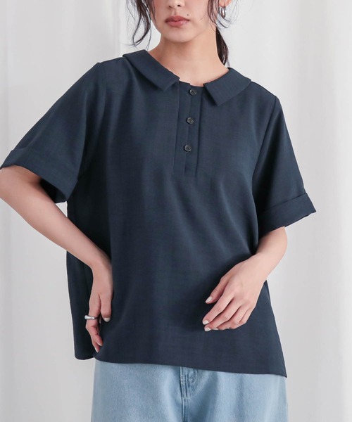 for/c(フォーシー)の「ポロブラウス【サスティナブル】(シャツ/ブラウス・レディース・スミクロ/ベージュ/ネイビー/オフホワイト・M/L)」の19枚目の写真