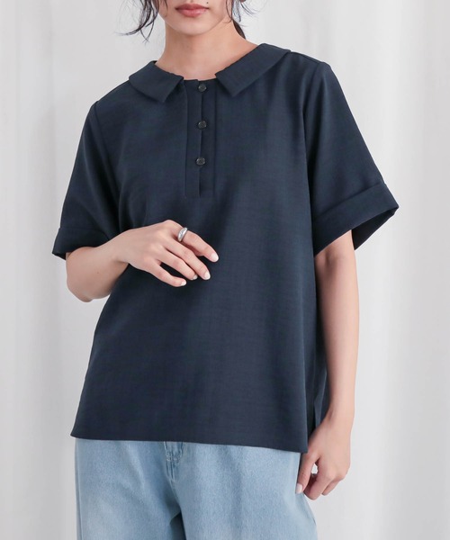 for/c(フォーシー)の「ポロブラウス【サスティナブル】(シャツ/ブラウス・レディース・スミクロ/ベージュ/ネイビー/オフホワイト・M/L)」の20枚目の写真