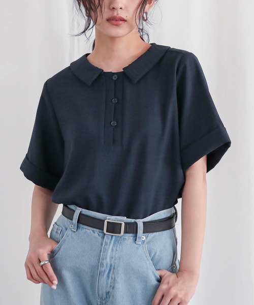 for/c(フォーシー)の「ポロブラウス【サスティナブル】(シャツ/ブラウス・レディース・スミクロ/ベージュ/ネイビー/オフホワイト・M/L)」の22枚目の写真