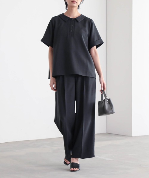 for/c(フォーシー)の「ポロブラウス【サスティナブル】(シャツ/ブラウス・レディース・スミクロ/ベージュ/ネイビー/オフホワイト・M/L)」の5枚目の写真