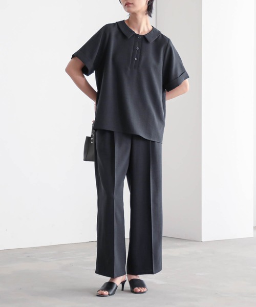 for/c(フォーシー)の「ポロブラウス【サスティナブル】(シャツ/ブラウス・レディース・スミクロ/ベージュ/ネイビー/オフホワイト・M/L)」の6枚目の写真