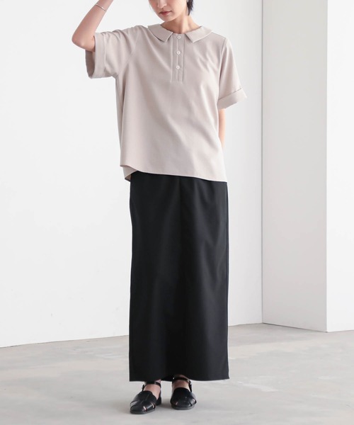 for/c(フォーシー)の「ポロブラウス【サスティナブル】(シャツ/ブラウス・レディース・スミクロ/ベージュ/ネイビー/オフホワイト・M/L)」の15枚目の写真