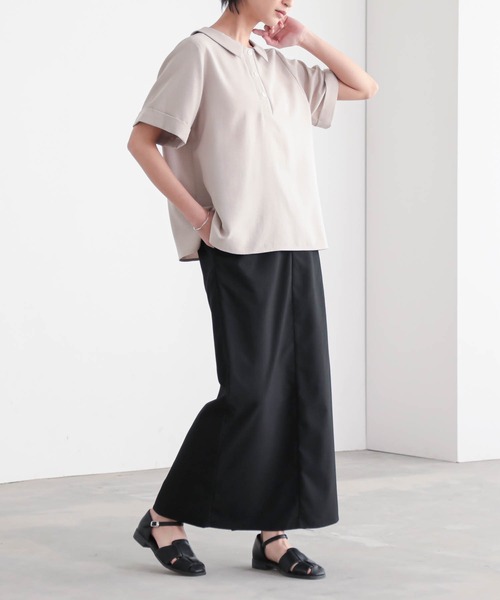 for/c(フォーシー)の「ポロブラウス【サスティナブル】(シャツ/ブラウス・レディース・スミクロ/ベージュ/ネイビー/オフホワイト・M/L)」の17枚目の写真