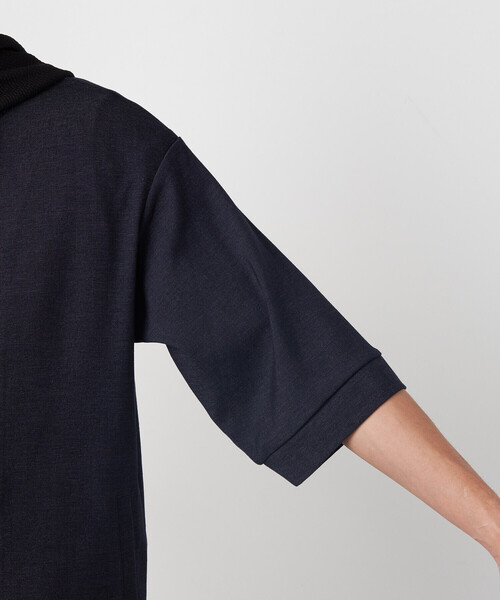 COMME CA ISM(コムサイズム)の「デニムライクストレッチ 5分袖フーデッドブルゾン(ブルゾン・メンズ・ネイビー・LARGE/MEDIUM)」の13枚目の写真