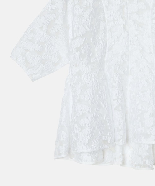 LE CIEL BLEU（ルシェルブルー）の「シアージャカードブラウス / Sheer Jacquard Blouse（シャツ/ブラウス・レディース・グレー/オフホワイト・36）」の11枚目の写真