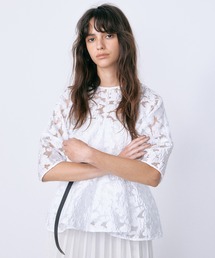 LE CIEL BLEU（ルシェルブルー）の「シアージャカードブラウス   Sheer Jacquard Blouse（シャツ/ブラウス）」