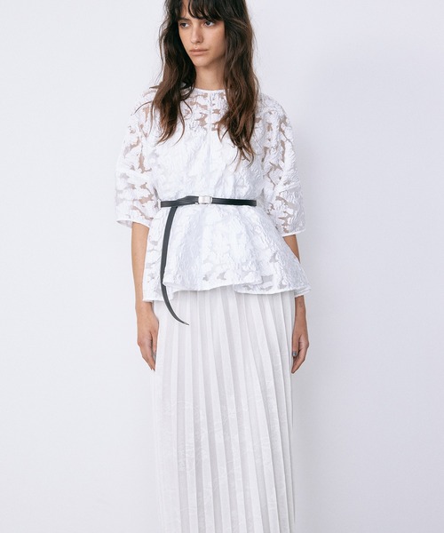 LE CIEL BLEU(ルシェルブルー)の「シアージャカードブラウス / Sheer Jacquard Blouse(シャツ/ブラウス・レディース・グレー/オフホワイト・36)」の22枚目の写真