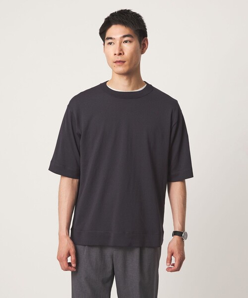 green label relaxing(グリーンレーベルリラクシング)の「遮熱 半袖 Tシャツ -マシンウォッシャブル・UVカット・接触冷感・遮熱-(Tシャツ/カットソー・メンズ・ピンク/ライトグレー/ダークグレー・M/L/S/XL)」の3枚目の写真