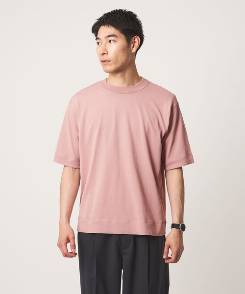 green label relaxing(グリーンレーベルリラクシング)の「遮熱 半袖 Tシャツ -マシンウォッシャブル・UVカット・接触冷感・遮熱-(Tシャツ/カットソー・メンズ・ピンク/ライトグレー/ダークグレー・M/L/S/XL)」の9枚目の写真
