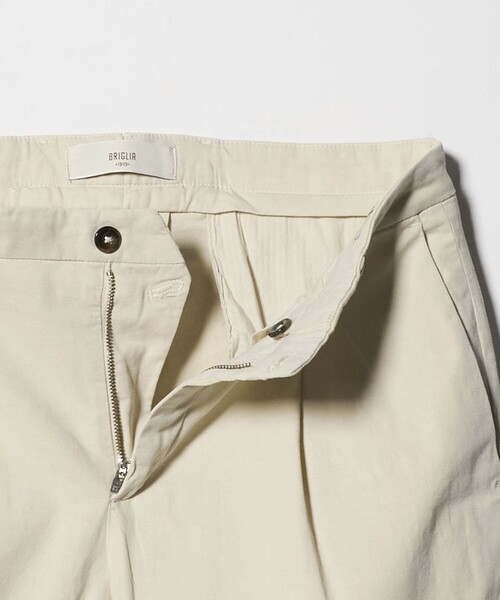 BRIGLIA 1949(ブリリア)の「<BRIGLIA 1949>ギャバジン 1プリーツ パンツ(チノパンツ・メンズ・ブラック/オフホワイト・50/48/46)」の7枚目の写真