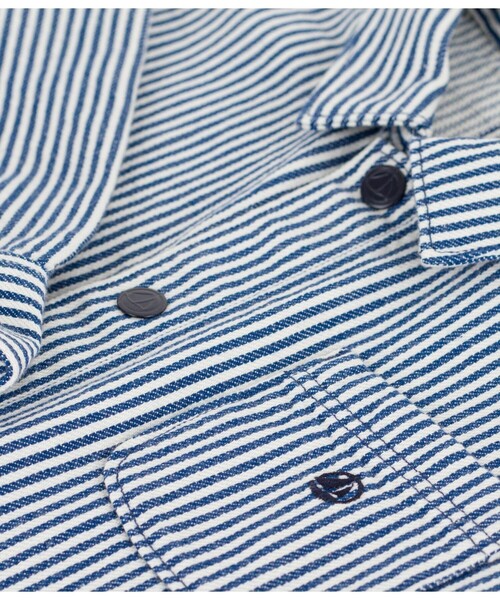 PETIT BATEAU（プチバトー）の「ストライプジャケット（ブルゾン・キッズ・ホワイト×ブルー・6YEAR/8YEAR/10YEAR/12YEAR）」の6枚目の写真