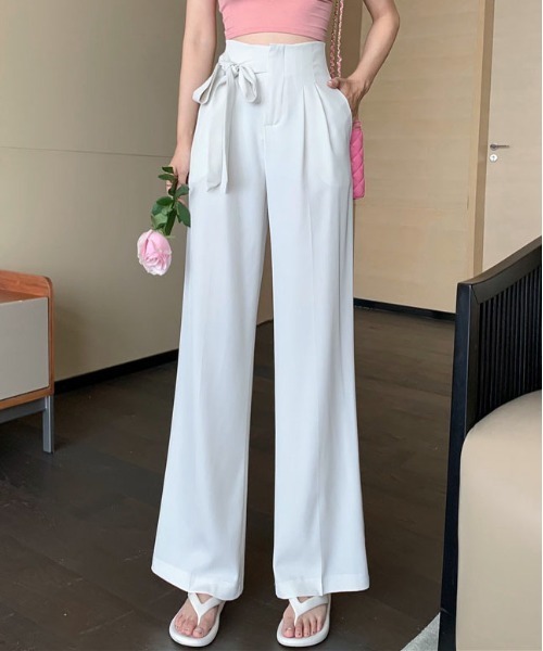 &soiree(アンドソワレ)の「サイドリボン付きワイドスラックス(スラックス・レディース・ホワイト/ブラック・SMALL/MEDIUM/LARGE/X-LARGE)」の5枚目の写真