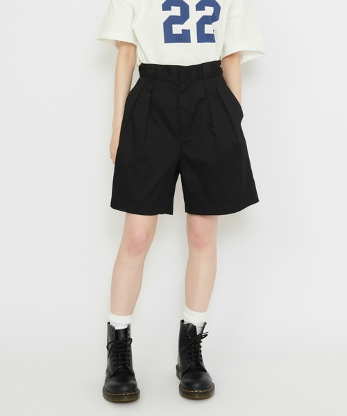 Dickies(ディッキーズ)の「Dickies/ディッキーズ ツータックショーツ(その他パンツ・レディース・カーキ/ブラック・LARGE/MEDIUM)」の1枚目の写真