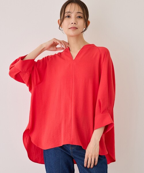 Jayro(ジャイロ)の「リネンライクスキッパーブラウス(シャツ/ブラウス・レディース・レッド系その他/イエロー/オフホワイト/ブラック/ブルー・38)」の5枚目の写真