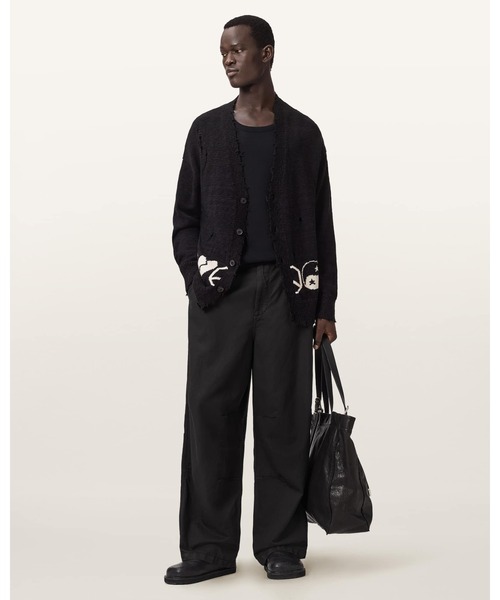 ALLSAINTS(オールセインツ)の「ECHO LINEN BLEND BARREL LEG TROUSERS | ECHO リネン ブレンド バレル レッグ トラウザー(その他パンツ・メンズ・ブラック系その他・31/32/28/30)」の1枚目の写真