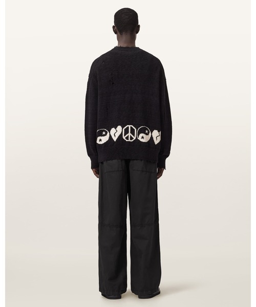 ALLSAINTS(オールセインツ)の「ECHO LINEN BLEND BARREL LEG TROUSERS | ECHO リネン ブレンド バレル レッグ トラウザー(その他パンツ・メンズ・ブラック系その他・31/32/28/30)」の4枚目の写真