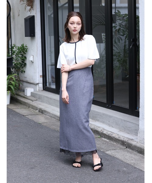 fifth(フィフス)の「【Chiaki着用】フレアスリーブ配色ラインプルオーバー(Tシャツ/カットソー・レディース・ネイビー/ホワイト・M)」の20枚目の写真