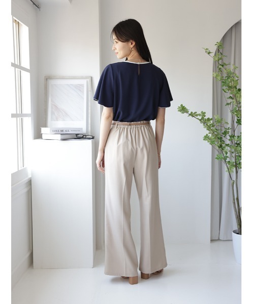 fifth(フィフス)の「【Chiaki着用】フレアスリーブ配色ラインプルオーバー(Tシャツ/カットソー・レディース・ネイビー/ホワイト・M)」の10枚目の写真