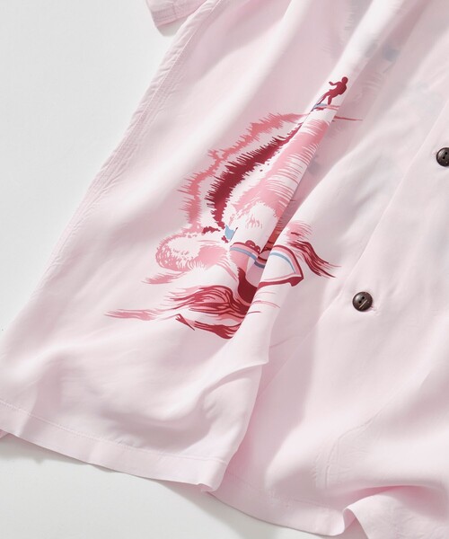 SUN SURF(サンサーフ)の「【SUN SURF/サンサーフ】WATER SKIINGCATALINA(シャツ/ブラウス・メンズ・イエロー/ピンク・L/XL)」の5枚目の写真