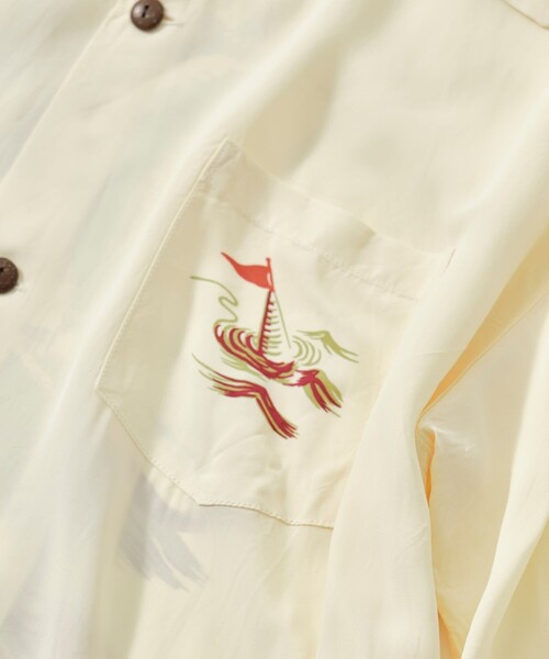 SUN SURF(サンサーフ)の「【SUN SURF/サンサーフ】WATER SKIINGCATALINA(シャツ/ブラウス・メンズ・イエロー/ピンク・L/XL)」の8枚目の写真