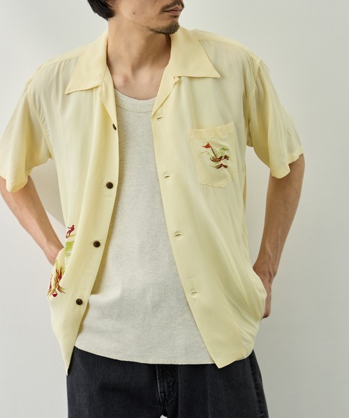 SUN SURF(サンサーフ)の「【SUN SURF/サンサーフ】WATER SKIINGCATALINA(シャツ/ブラウス・メンズ・イエロー/ピンク・L/XL)」の13枚目の写真