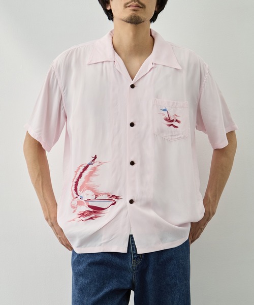 SUN SURF(サンサーフ)の「【SUN SURF/サンサーフ】WATER SKIINGCATALINA(シャツ/ブラウス・メンズ・イエロー/ピンク・L/XL)」の19枚目の写真
