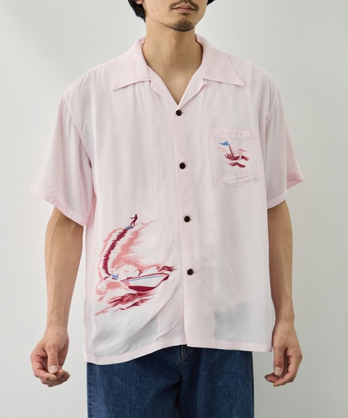 SUN SURF(サンサーフ)の「【SUN SURF/サンサーフ】WATER SKIINGCATALINA(シャツ/ブラウス・メンズ・イエロー/ピンク・L/XL)」の18枚目の写真